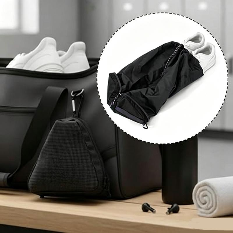 Men'S Shoes - Katlanabilir Seyahat Ayakkabı Çantası, Siyah Renk,
