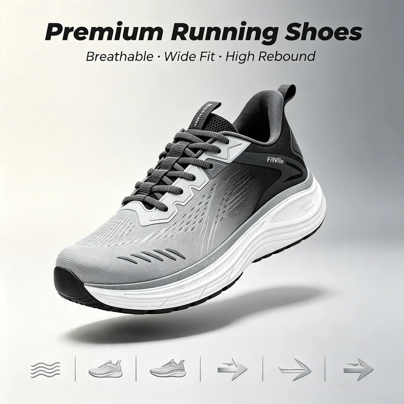 Fitville Erkek Spor Ayakkabıla - Wide Toe Box Running Sneakers incelemesi ve fiyatı
